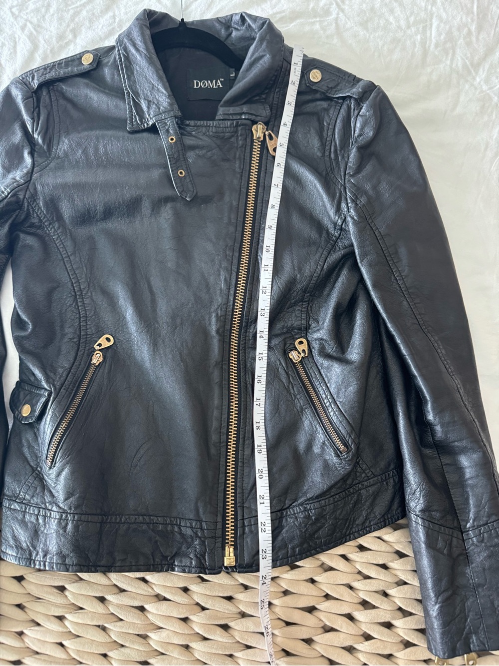 Doma Black Vintage Leather Moto Jacket - Picture 7 of 7